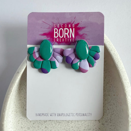 Forever teal extra statement studs