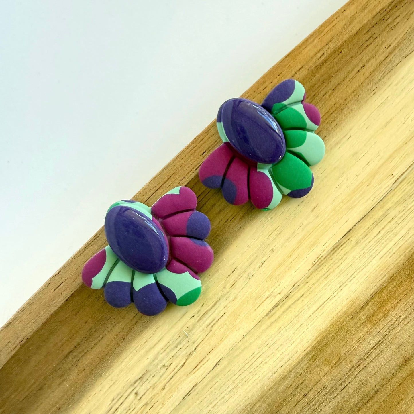 Joy Edit purple extra statement studs