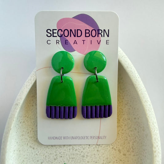 Bold Move dangles (purple & green)