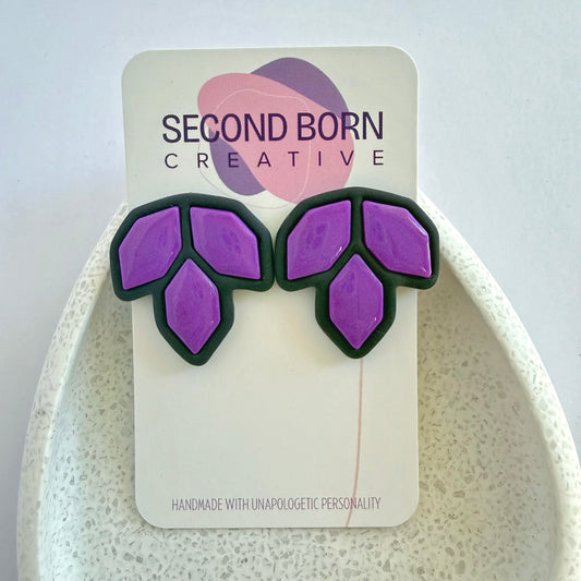 Quite Frankly purple extra statement studs