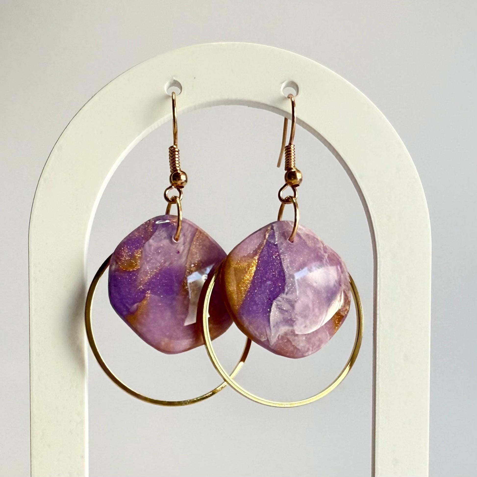 Fearless medium hook dangle earrings with gold accent hoop - Second Born Creative