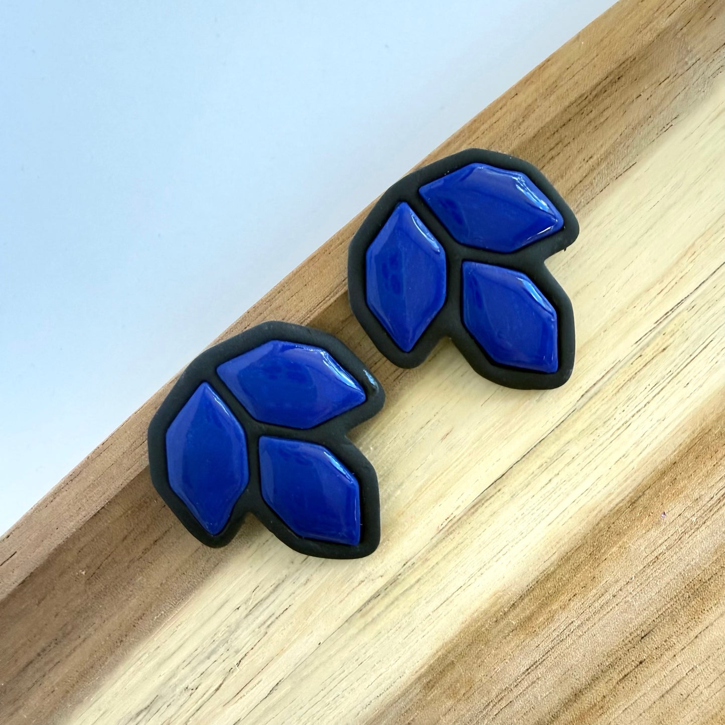 Quite Frankly blue extra statement studs