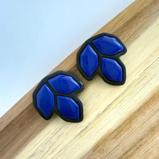 Quite Frankly blue extra statement studs