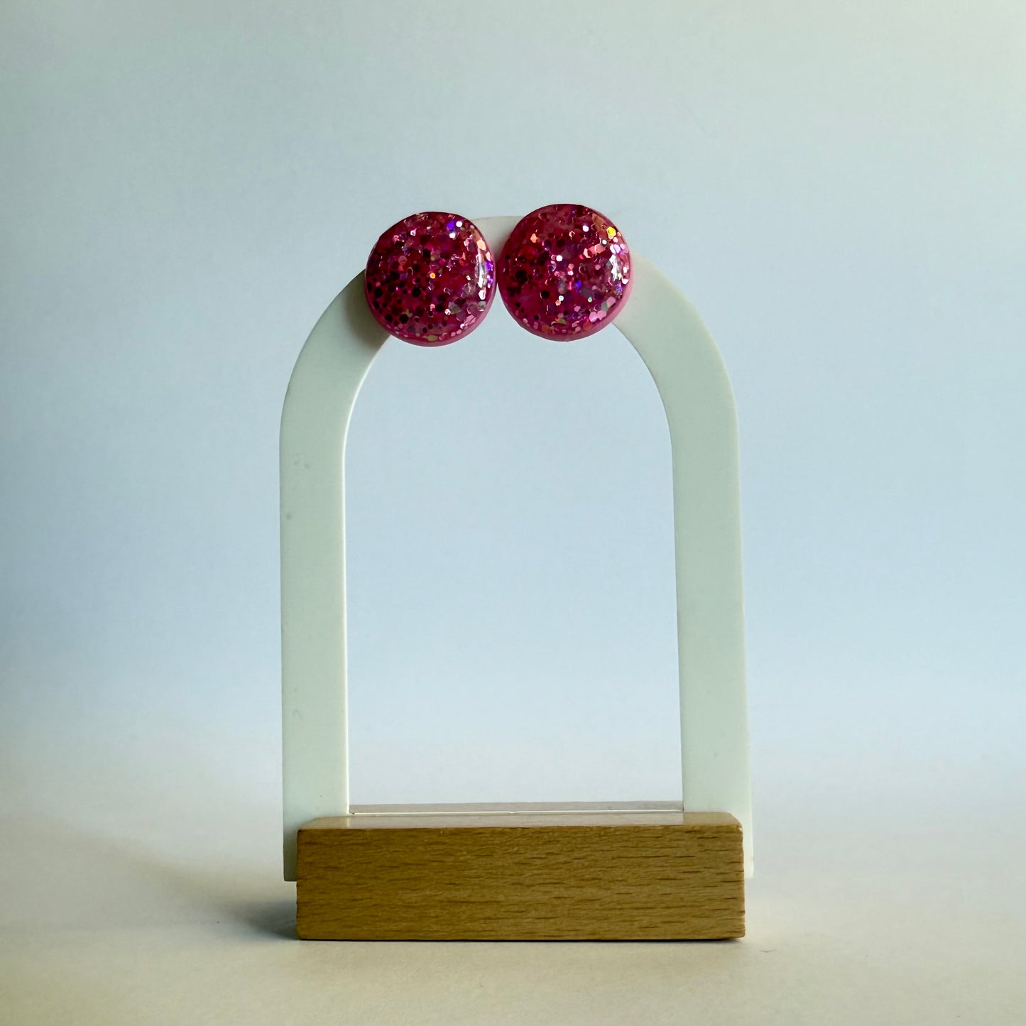 Glitterati statement studs - pink, purple or blue