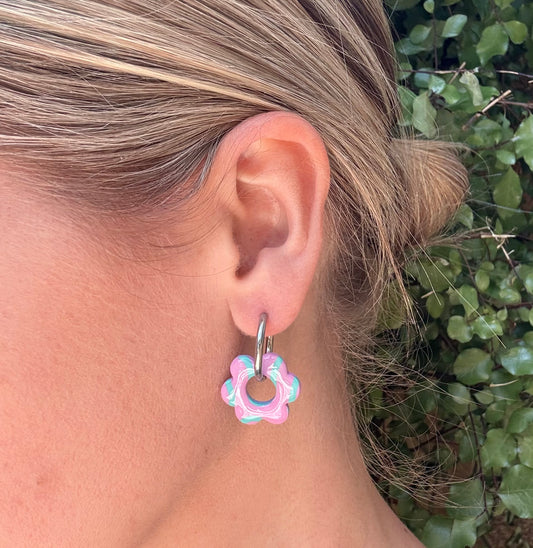 Mrs Squiggle hoop dangles