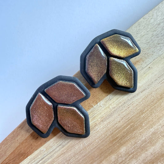 Quite Frankly gold extra statement studs