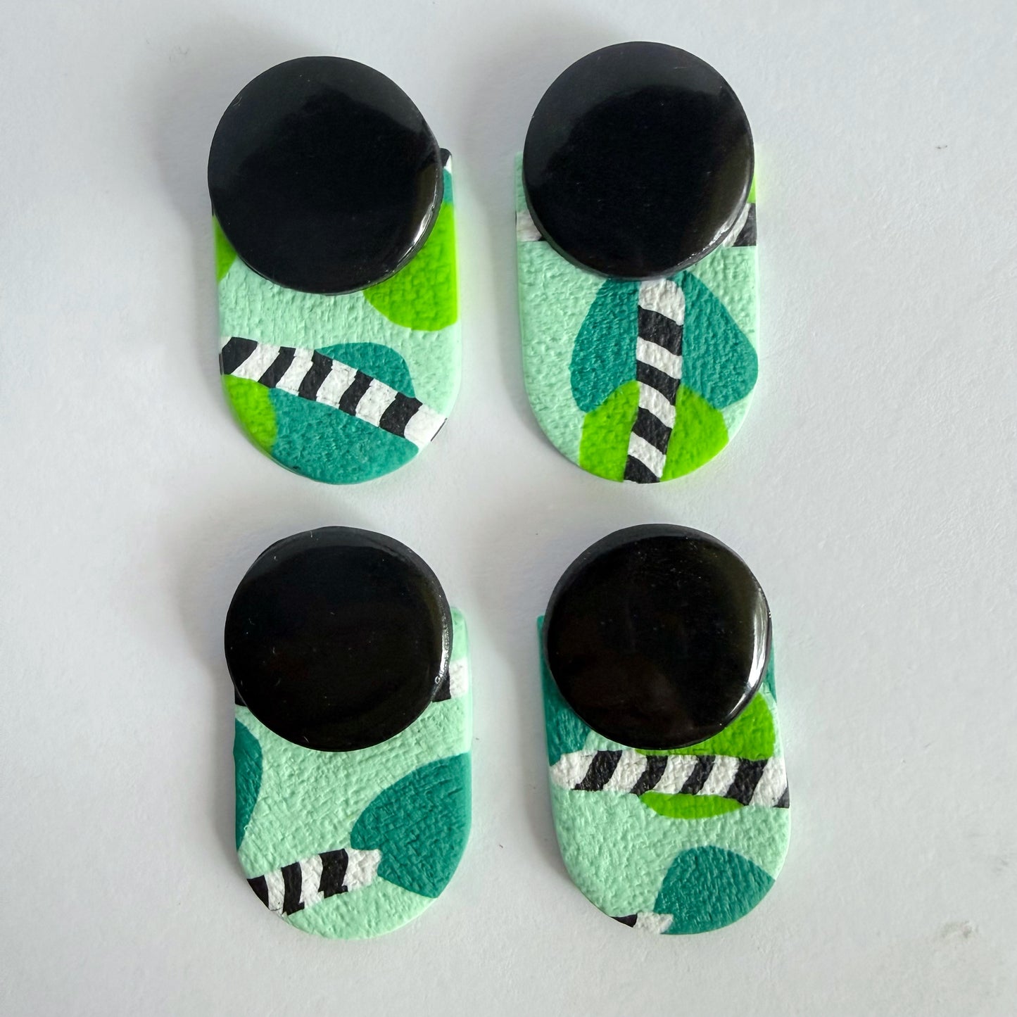 Green with Envy circle extra statement studs