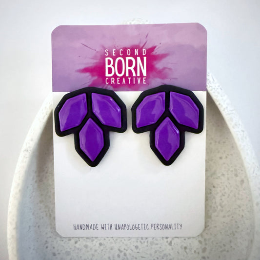 Quite Frankly purple extra statement studs