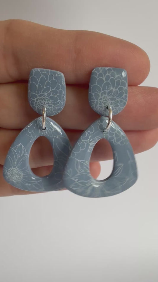 Flowers in Bloom white accent dangles