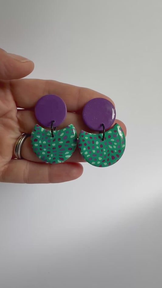 Spot’s Happening purple stud dangles